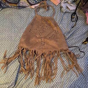 Brown halter top size small
